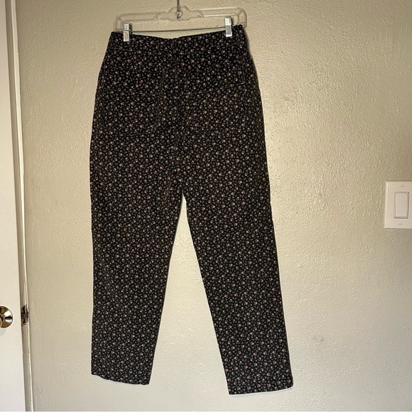 NWOT American Eagle Black Pink Ditsy Mini Floral Print Utility Stretch  Pants - Picture 4 of 8